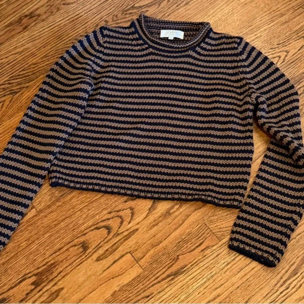 La Ligne Mini Marina Fine Stripe Sweater Navy/Brown, Small
